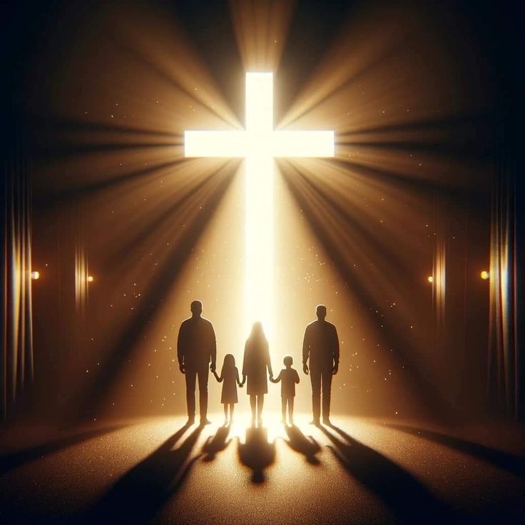 Cross with Family Light